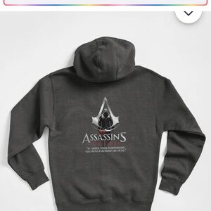 Assassins Creed Zip Up Black Hoodie 2XL
Design On Back
